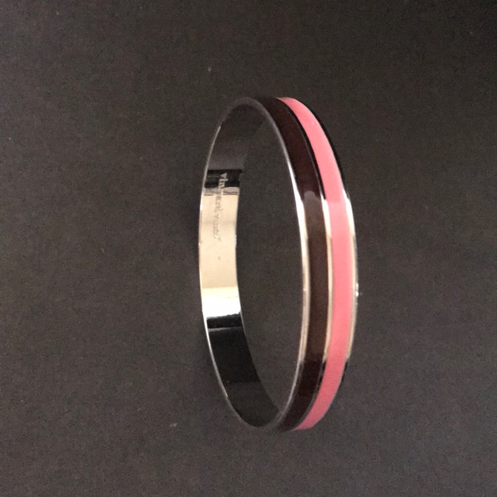 Vineyard Vines Pink & Brown Silver Bangle